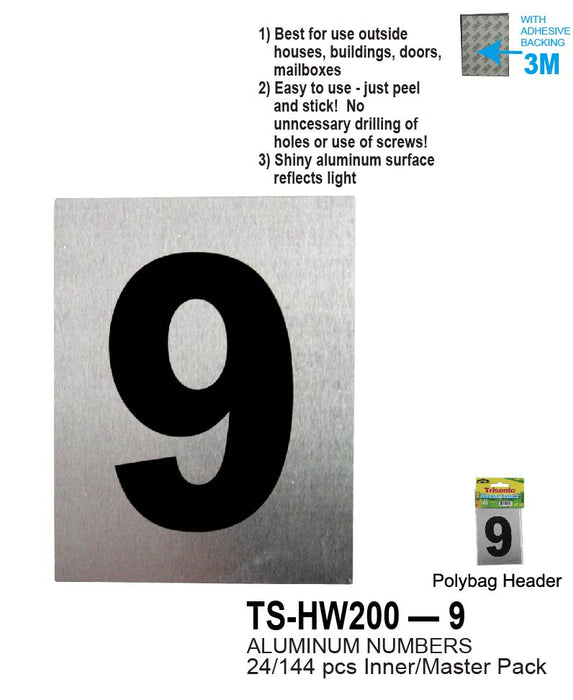 TS-HW200-9 - Aluminum Number ("9")