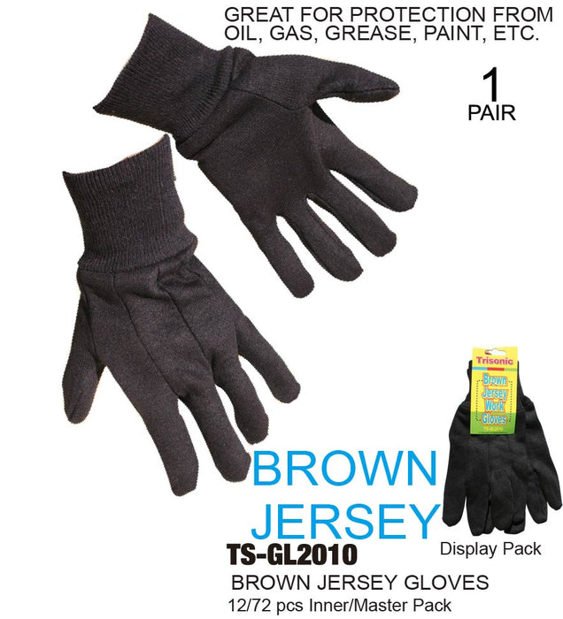 TS-GL2010 - Brown Jersey Work Gloves