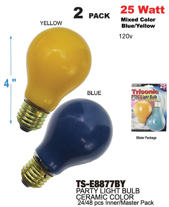 TS-E8877BY - 25W Ceramic Party Bulbs (Blue/Yellow)