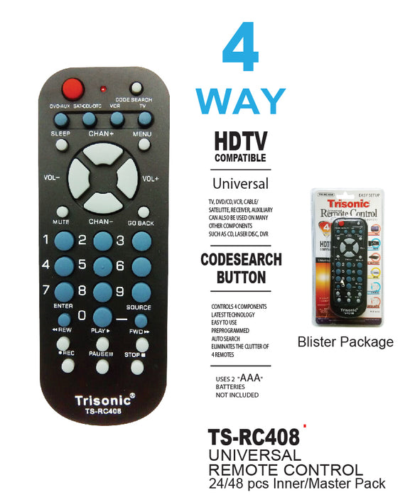 TS-RC408 - Universal Remote Control