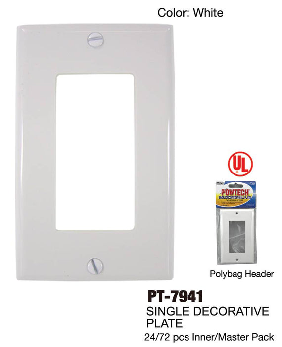 PT-7941 - Single Decorative UL Wall Plate