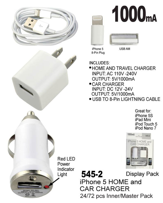 545-2 - iPhone Home & Car Charger Set**