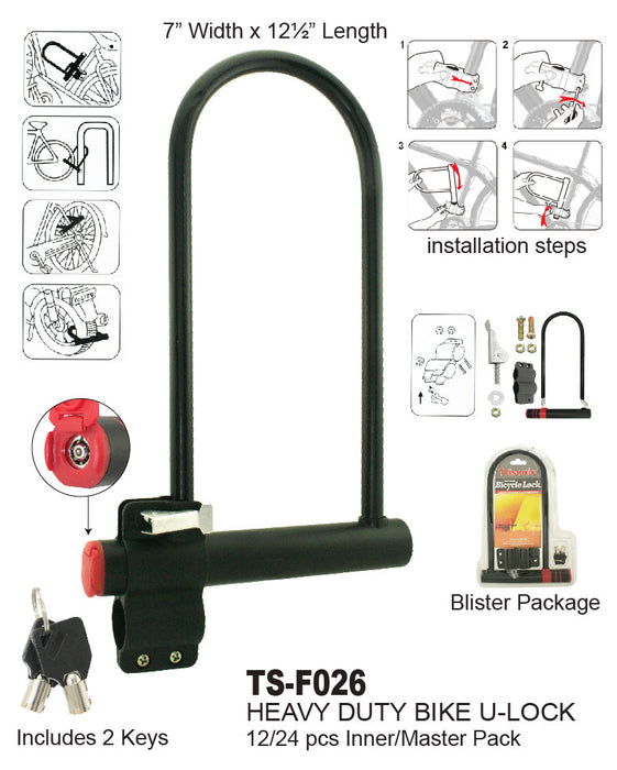 TS-F026 - Heavy Duty Bicycle U-Lock