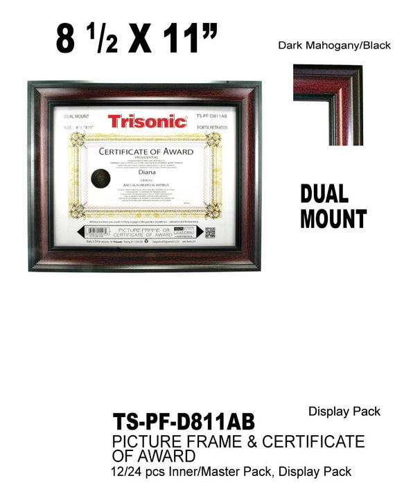 TS-PF-D811AB - 8®x11" Diploma Frame