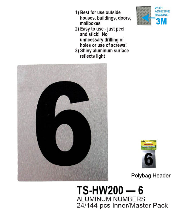 TS-HW200-6 - Aluminum Number ("6")