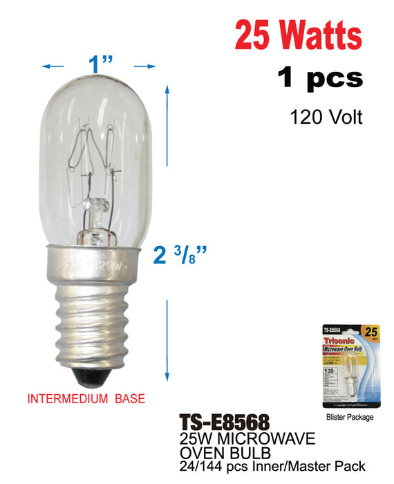 TS-E8568 - Clear Microwave Oven Light Bulbs (25 Watts)