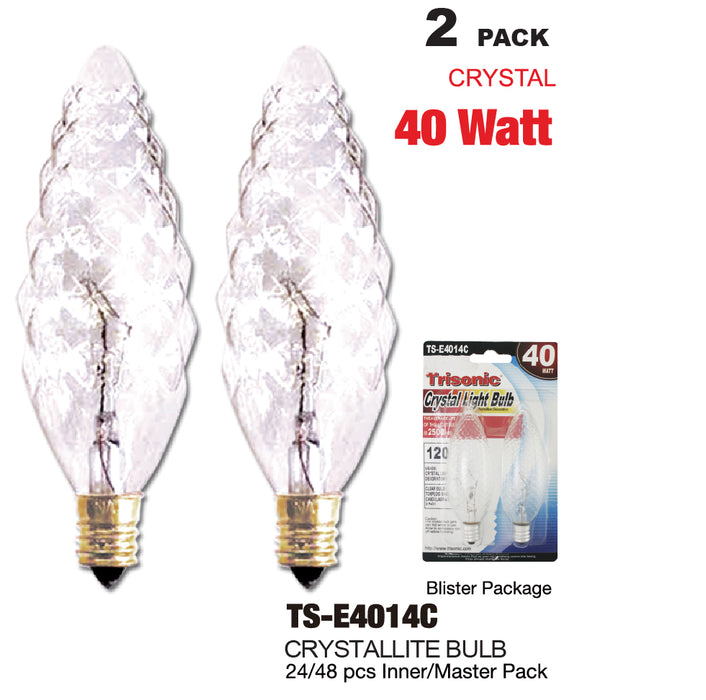 TS-E4014C - Crystal Candelabra Base Bulbs (40 Watts)