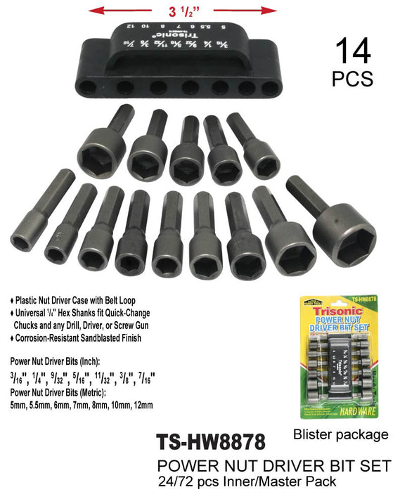 TS-HW8878 - Power Nut Driver Bits Set