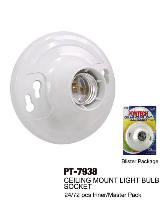 PT-7938 - Ceiling Mount Light Bulb Socket