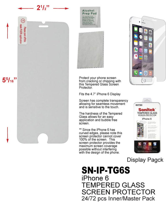 SN-IP-TG6S - iPhone Tempered Glass Screen Protector **