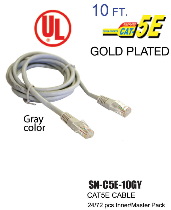 SN-C5E-10GY - UL CAT5 Internet Cable (10 ft.)