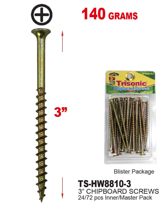 TS-HW8810-3 - Chipboard Screws (3")