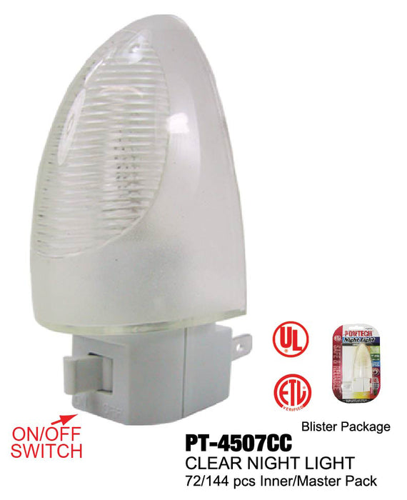 PT-4507CC - UL Clear Bay Shaped Night Light