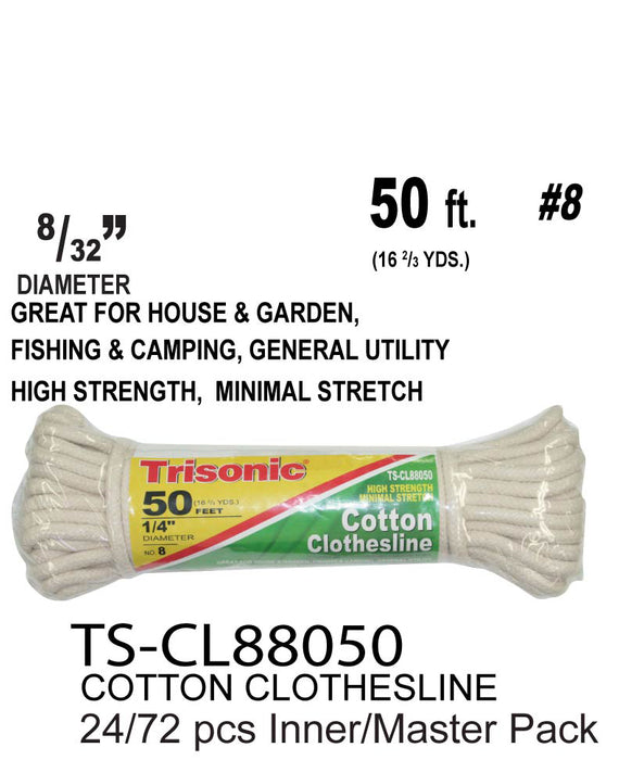 TS-CL88050 - #8 Cotton Clothesline (50 ft.) **