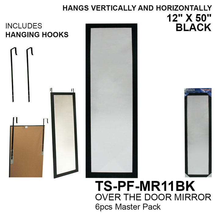 TS-PF-MR11BK - 12"x50" Over the Door Mirror