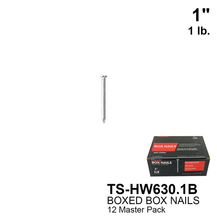 TS-HW630.1B - 1" BOX NAILS 1LB