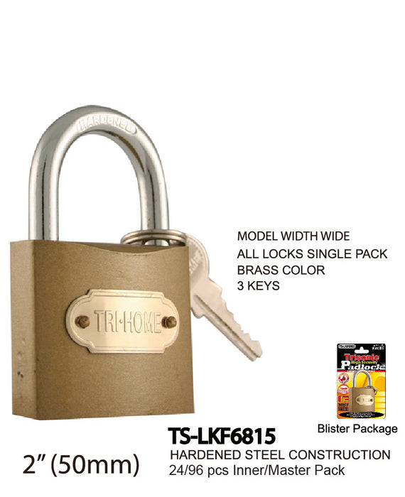 TS-LKF6815 - Brass Colored Steel Padlock (2")