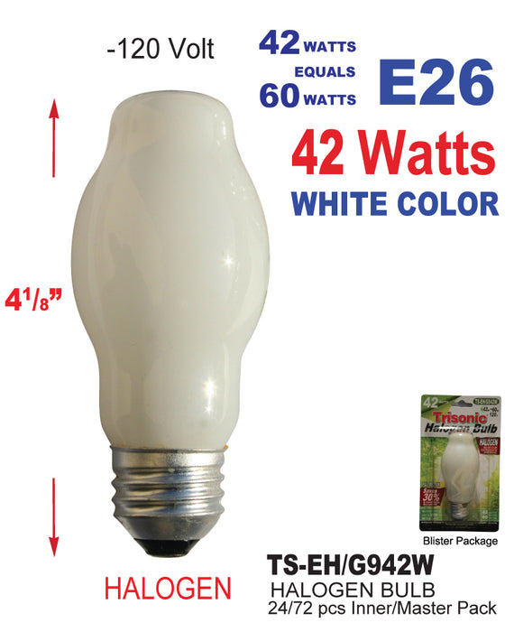 TS-EH/G942W - White Decorator Halogen Bulbs (42W/60W) ***