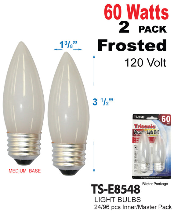 TS-E8548 - Frosted Medium Base Decorator Bulbs (60 Watts)