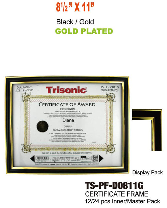 TS-PF-D0811G - 8«x11" Diploma Frame