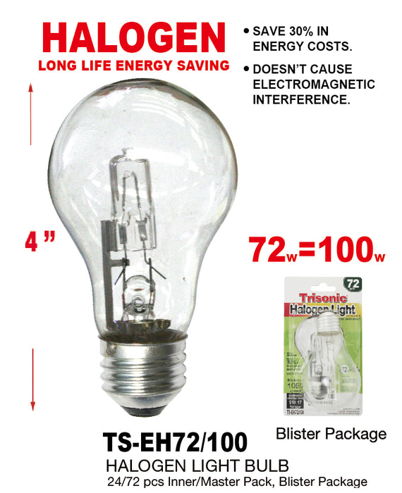 TS-EH72/100 - Clear Halogen Bulb (72W/100W)