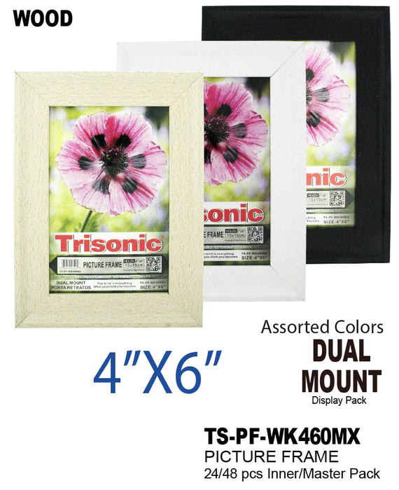 TS-PF-WK460M - 4x6" Wood Picture Frame (Mixed Colors)