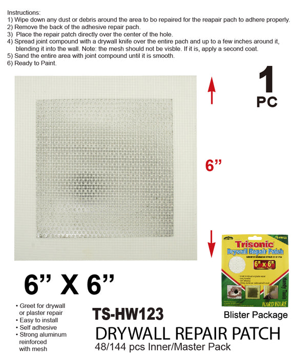 TS-HW123 - Dry Wall Patch (6"x6")