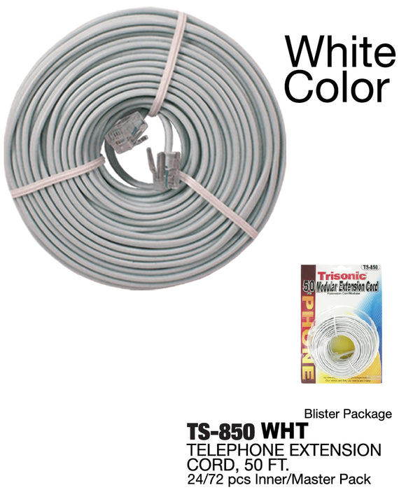 TS-850 WHT - Telephone Extension Cord
