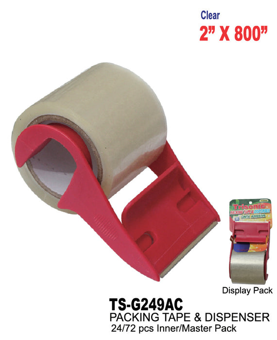 TS-G249AC - Clear Packing Tape w/ Dispenser