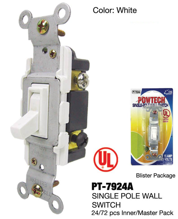 PT-7924A - Single Pole UL Wall Switch