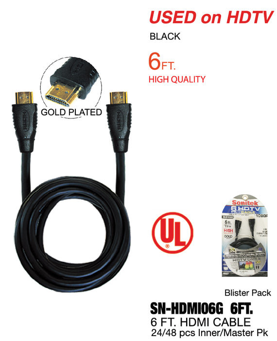 SN-HDMI06G - Heavy Duty HDMI to HDMI Cable (6 ft.)