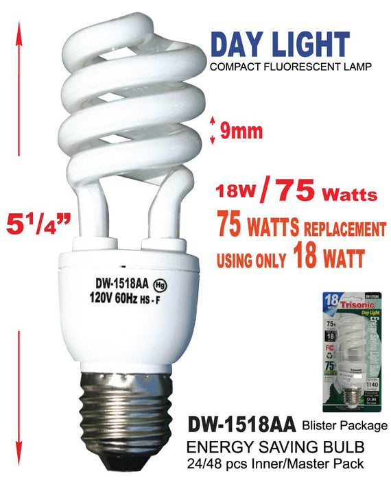 DW-1518AA - Energy Saving Daylight Bulb (18W/75W)