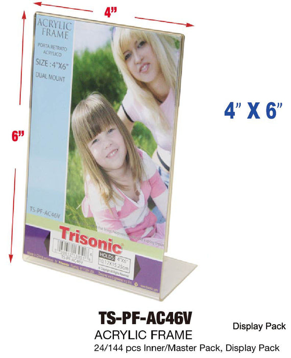 TS-PF-AC46V - 4x6" Vertical Acrylic Frame