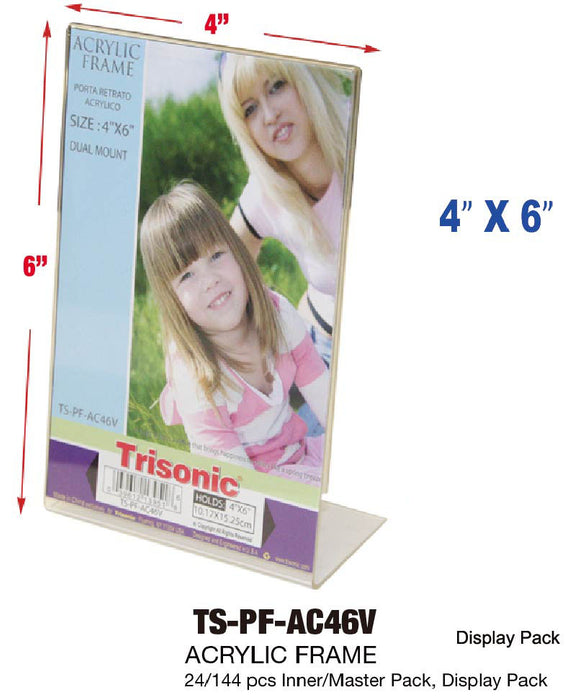 TS-PF-AC46V - 4x6" Vertical Acrylic Frame